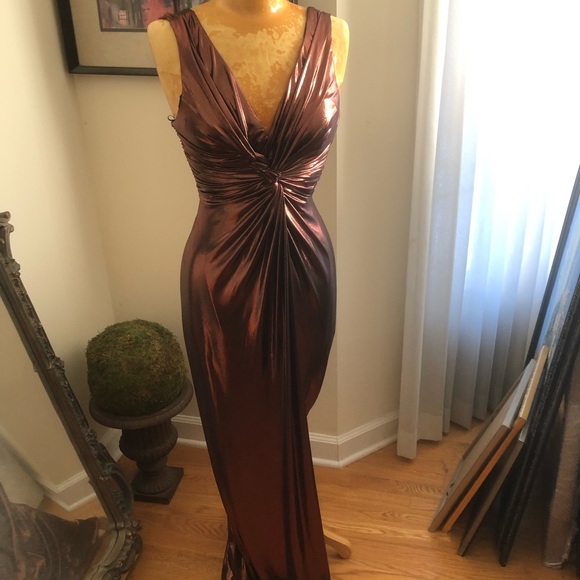 Stunning Liquid Bronze Gold Sleeveless Dress 🔥🔥🔥 - Picture 1 of 13